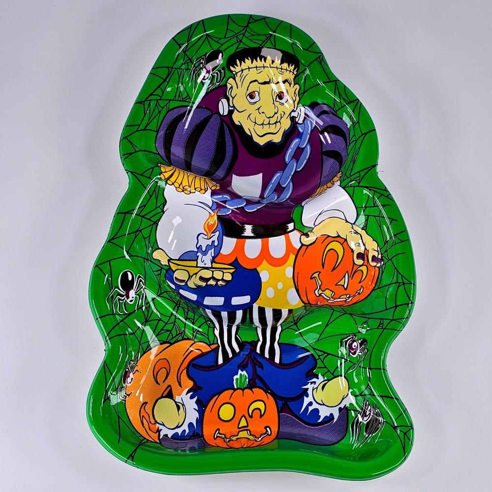 Vintage Berman Industries Frankenstein Halloween Divided Serving Tray Platter